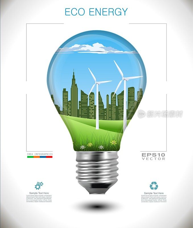 Eco Energy Landscape in Light Bulb
